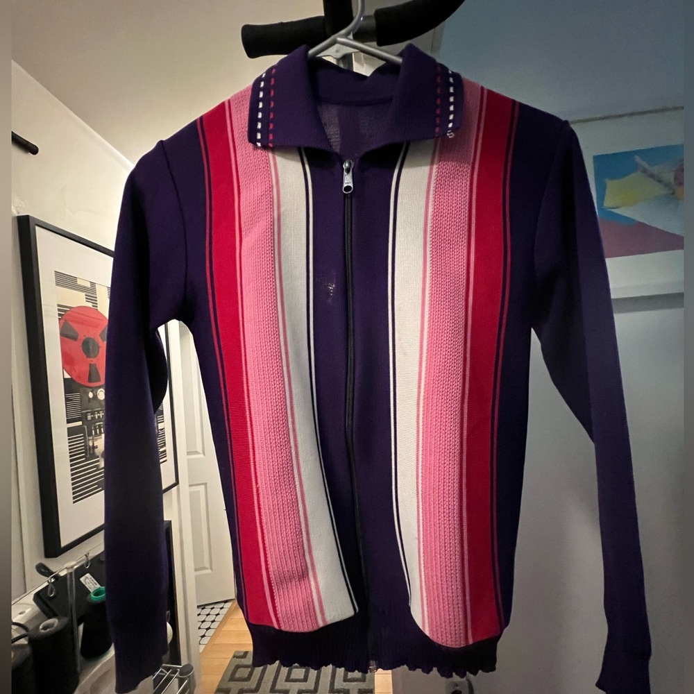 Vibrant Striped Zip-Up Jacket